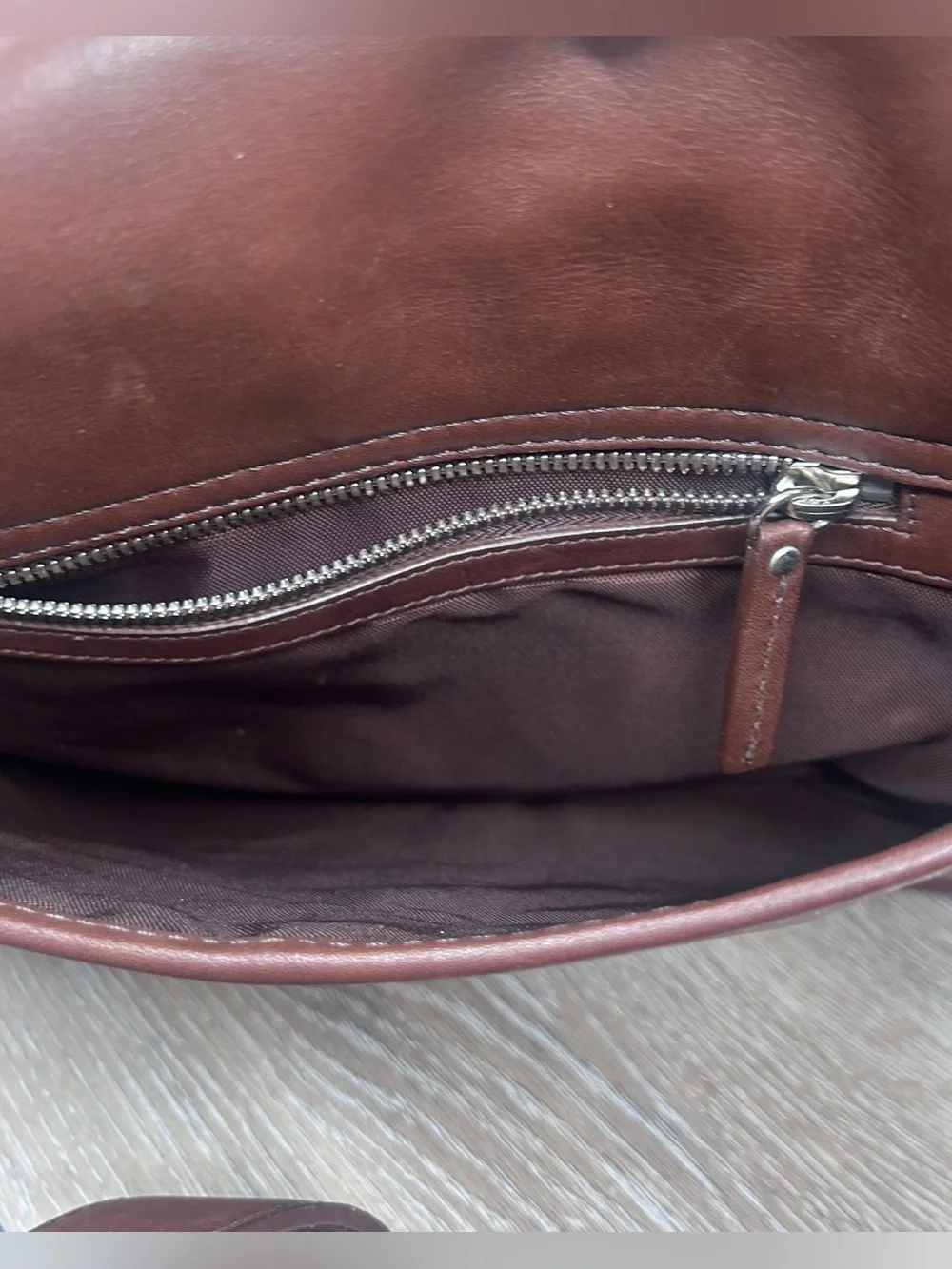 Coach Vintage Glove‑Tanned Leather Messenger Bag Brown Crossbody G23‑5735